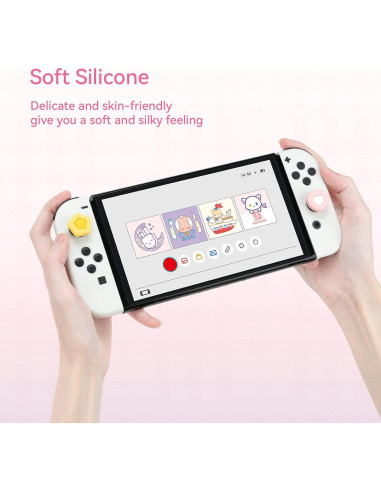 Tapones de Silicona GeekShare Corazón Crema para Joy-Con