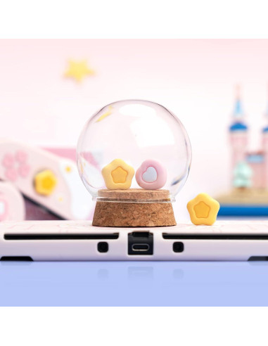 Tapones de Silicona GeekShare Corazón Crema para Joy-Con