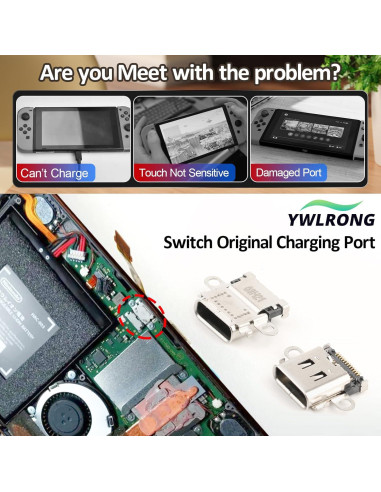Reemplazo Puerto Carga Nintendo Switch + Tornillos y Herramientas