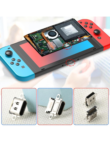 Reemplazo Puerto Carga Nintendo Switch + Tornillos y Herramientas