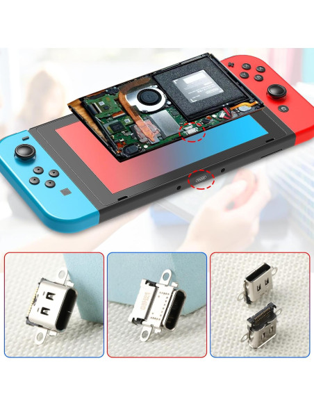Reemplazo Puerto Carga Nintendo Switch + Tornillos y Herramientas