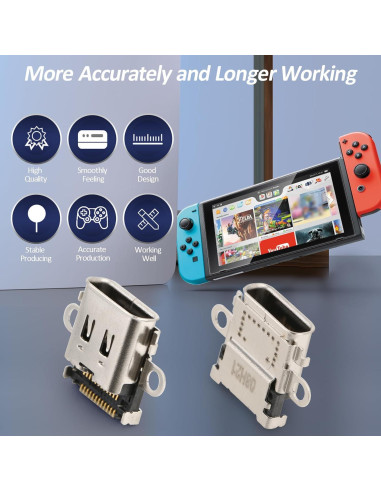 Reemplazo Puerto Carga Nintendo Switch + Tornillos y Herramientas