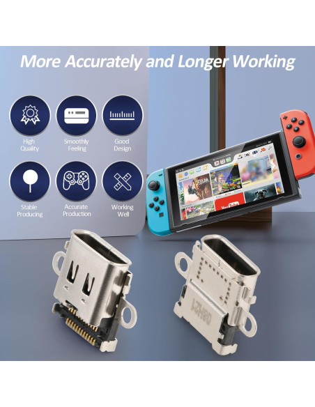 Reemplazo Puerto Carga Nintendo Switch + Tornillos y Herramientas