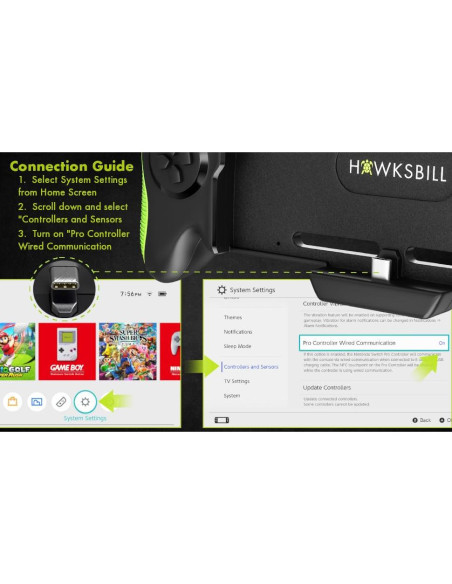 Controlador Pro Hawksbill para Nintendo Switch con Turbo