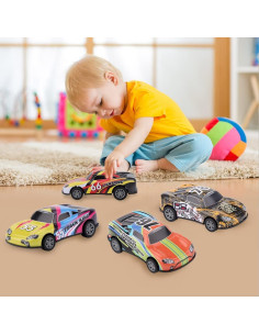Set de coches de retroceso ZOHANINDL 3 piezas 1:28 para niños 2