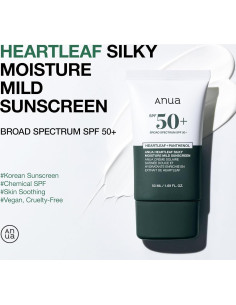 Protector Solar Anua Heartleaf SPF 50+ 50ml Hidratante 2