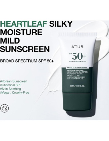 Protector Solar Anua Heartleaf SPF 50+ 50ml Hidratante