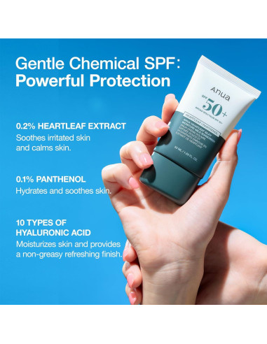 Protector Solar Anua Heartleaf SPF 50+ 50ml Hidratante