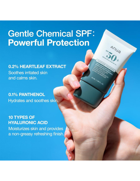 Protector Solar Anua Heartleaf SPF 50+ 50ml Hidratante