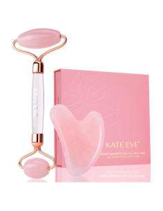 Rodillo Facial Kate Eve Cuarzo Rosa 100% Natural Antienvejecimiento