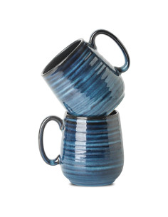 Juego de 2 Tazas de Cerámica Tikooere 591 ml Azul