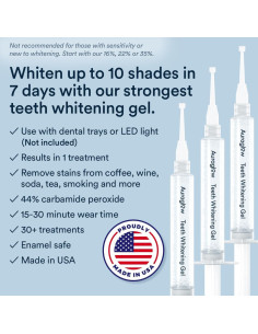 Gel Blanqueador Dental Auraglow 44% - 3 Jeringas 5ml 2