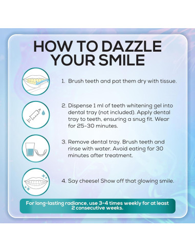 Kit de gel blanqueador dental Venus Visage 8 paquetes 35%