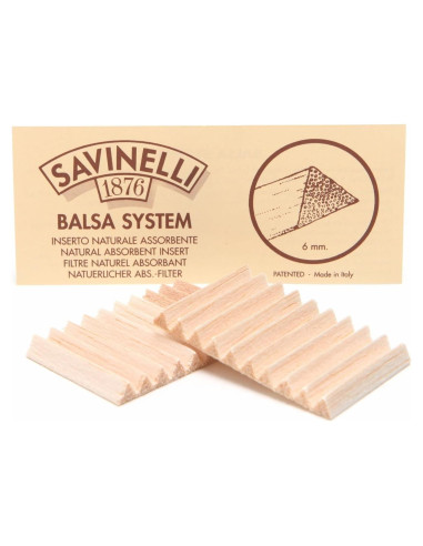 Filtros de Balsa Savinelli 20 Piezas 6mm Italia