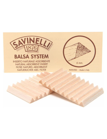 Filtros de Balsa Savinelli 20 Piezas 6mm Italia
