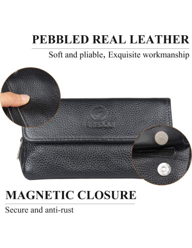 Bolsa de Pipa de Cuero FIREDOG para 2 Pipás - Negro