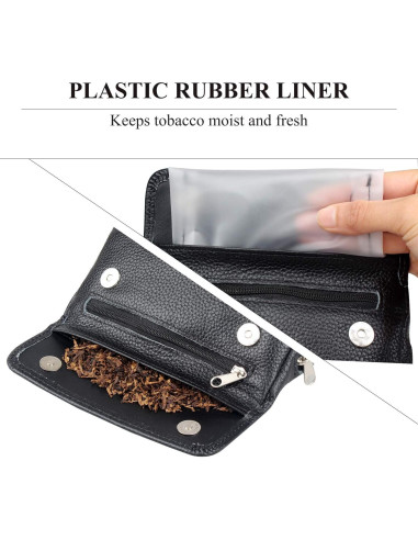 Bolsa de Pipa de Cuero FIREDOG para 2 Pipás - Negro