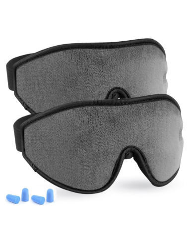 Máscara de Sueño LYOOLY 2 Piezas Ajustable 3D Gris