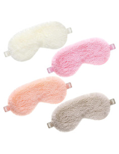 4 Máscaras de Ojos de Felpa y Seda Geyoga - Antifaz Sueño