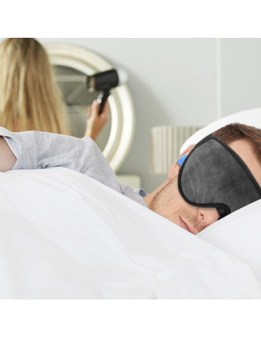 Máscara de Sueño LYOOLY 2 Piezas Ajustable 3D Gris