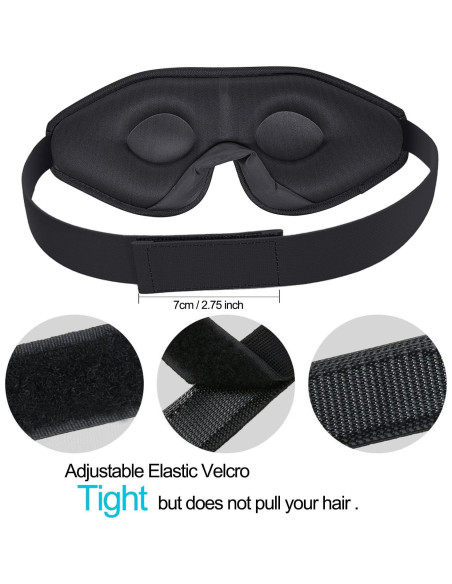 Máscara de Sueño LYOOLY 2 Piezas Ajustable 3D Gris