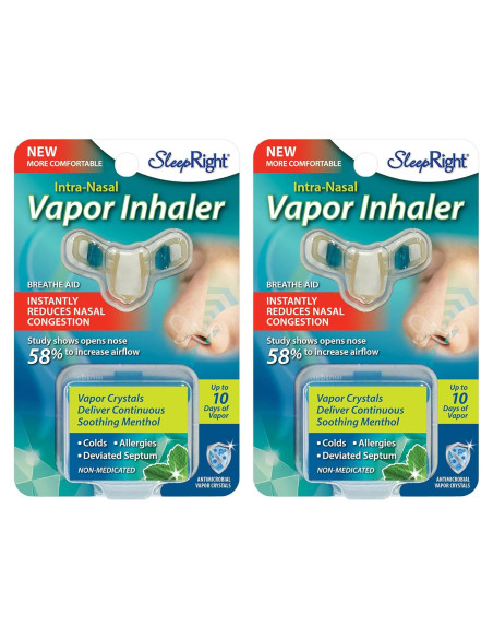 Inhalador de Vapor Nasal SleepRight - Alivio Congestión 2 Piezas