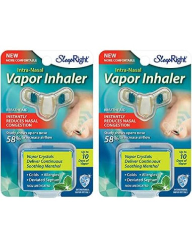 Inhalador de Vapor Nasal SleepRight - Alivio Congestión 2 Piezas