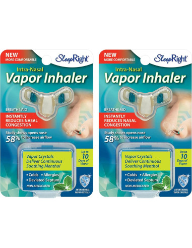 Inhalador de Vapor Nasal SleepRight - Alivio Congestión 2 Piezas