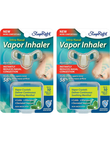 Inhalador de Vapor Nasal SleepRight - Alivio Congestión 2 Piezas