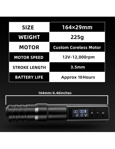 Kit Completo de Tatuaje Kiss of Dragon Inalámbrico 2400mAh