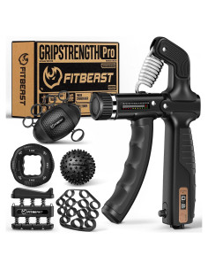 FitBeast Kit Entrenador de Fuerza de Agarre Ajustable 10-160 kg