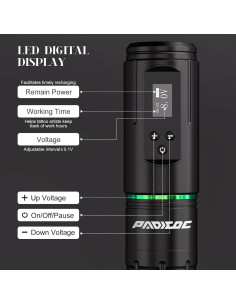 Kit de Tatuaje Inalámbrico HANGZHOU 1600mAh Pantalla LED 2