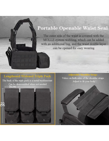 Chaleco Táctico AZB Ajustable Transpirable para Hombres