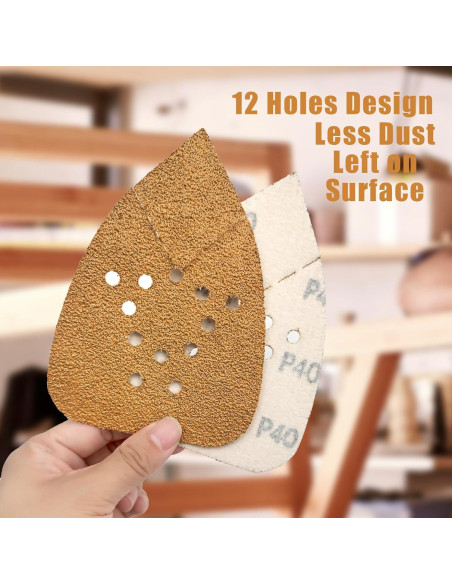 50 Almohadillas de Lija 40 Granos Black and Decker 95x135mm
