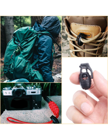 20 Cierres de Cordón Plástico Negro CooBigo 17x31.5mm