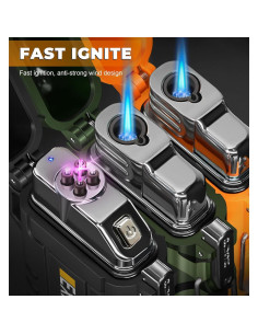 Paquete de 3 Encendedores Eléctricos Lafagiet USB-C Butano 2