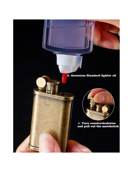 Encendedor Huaben GS123 Dorado Estriado 2 en 1 Camping Encendedor Huaben GS123 Dorado Estriado 2 en 1 Camping