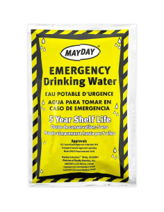 Agua de Emergencia Mayday 50 Pouches 125 ml Vida Útil 5 Años 2