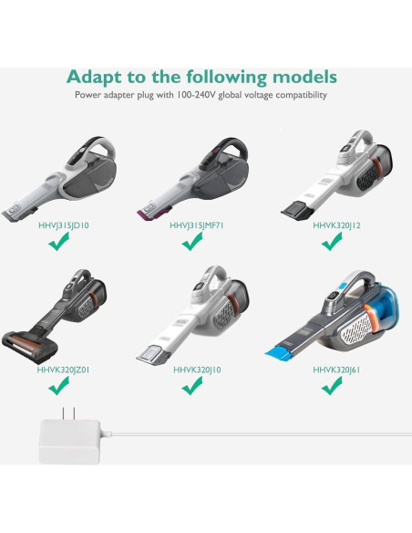 Cargador Lnauy para Aspiradora Black & Decker 14V 1.98m