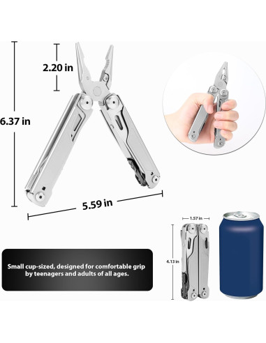 Alicate Multiusos JSWS 16-en-1 Acero Inoxidable Camping