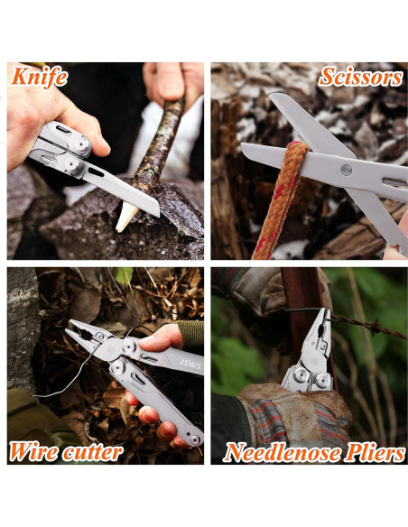 Alicate Multiusos JSWS 16-en-1 Acero Inoxidable Camping