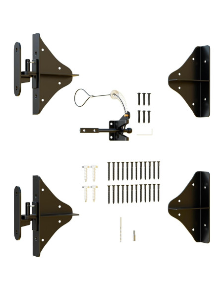 Kit de Soporte de Puerta HILLMASTER 90 Grados Acero Negro