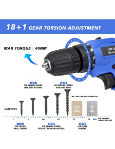 Taladro Inalámbrico Jar-Owl 21V 350 Nm Torque Vel. 0-1350 RPM 2