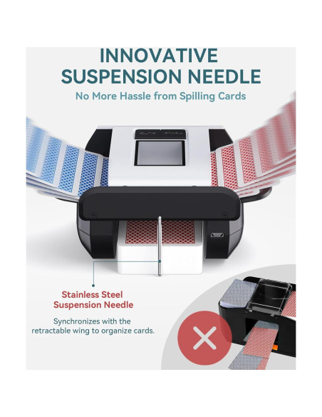 Barajador Automático KPAW X1 Recargable Bajo Ruido para 1-2 Barajas