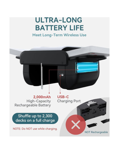 Barajador Automático KPAW X1 Recargable Bajo Ruido para 1-2 Barajas