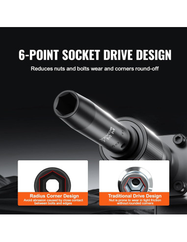 Juego de Enchufes de Impacto VEVOR 65 Piezas SAE y Métrico