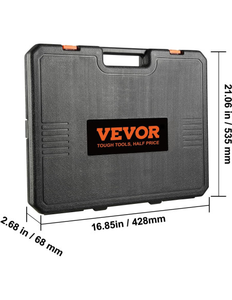 Juego de Enchufes de Impacto VEVOR 65 Piezas SAE y Métrico