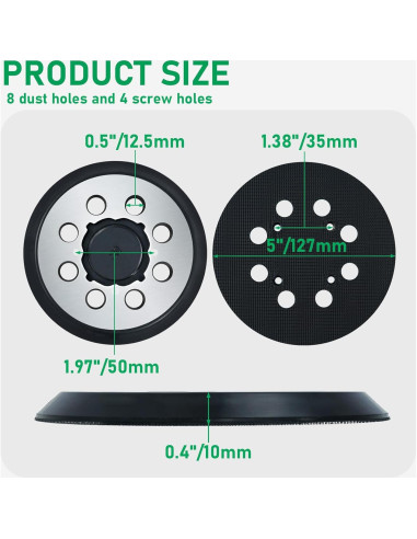 Pad de Lijado Klypticfit 12.7 cm 8 Agujeros para DeWalt