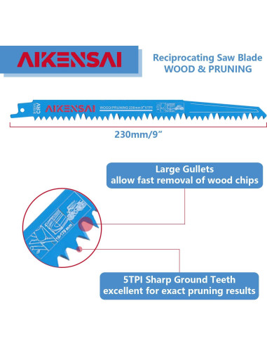 10 Cuchillas de Sierra Recíproca AIKENSAI S1531L para Madera