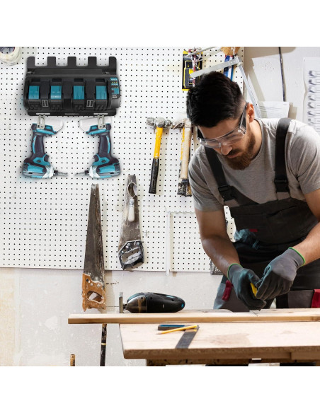 Soporte de Pared Riuog para Baterías Makita y Cargadores Soporte de Pared Riuog para Baterías Makita y Cargadores